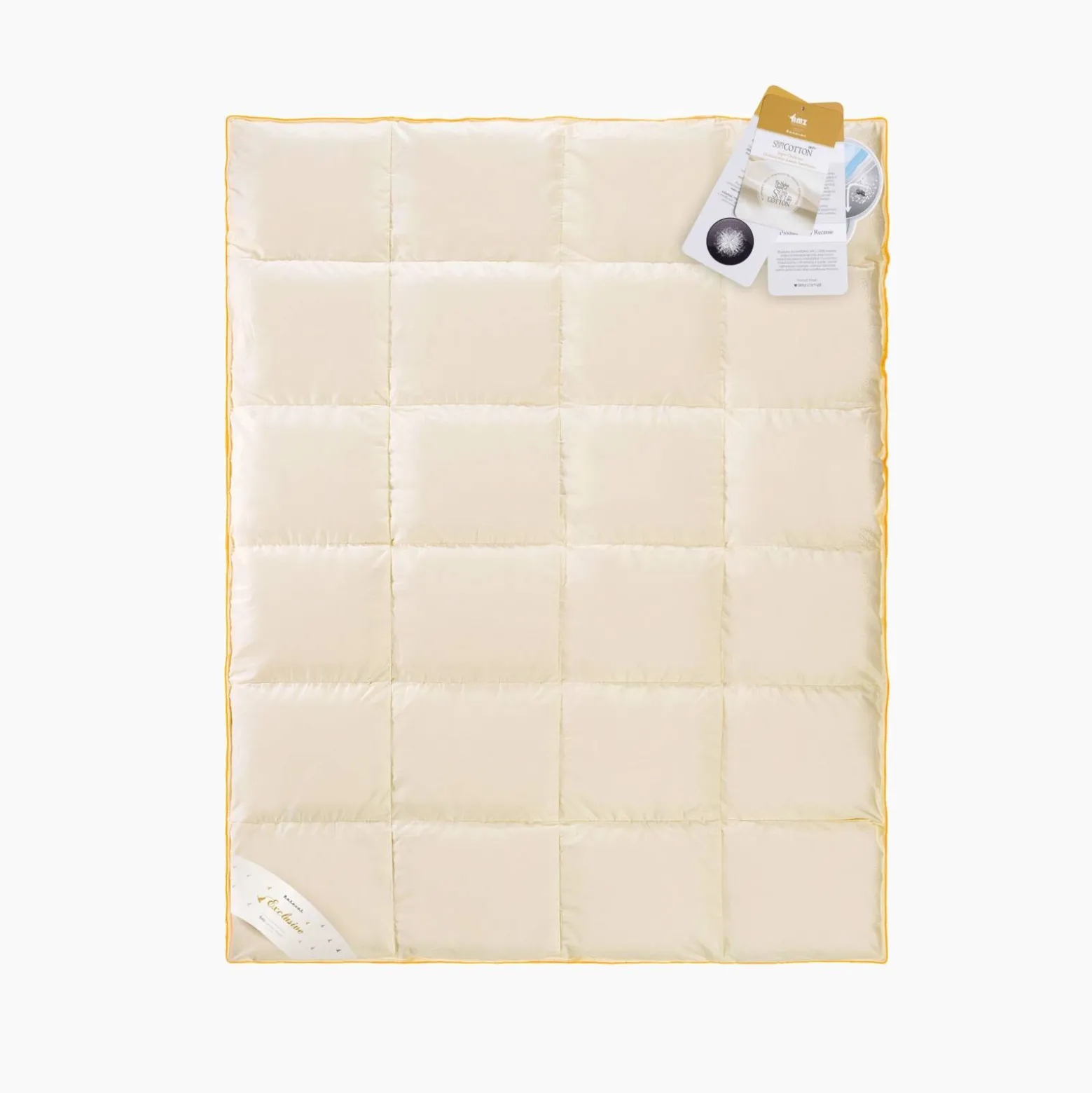 Kołdra 135x200 zimowa naturalna puchowa extra ciepła MATERACOWA PRESTIGE kremowa