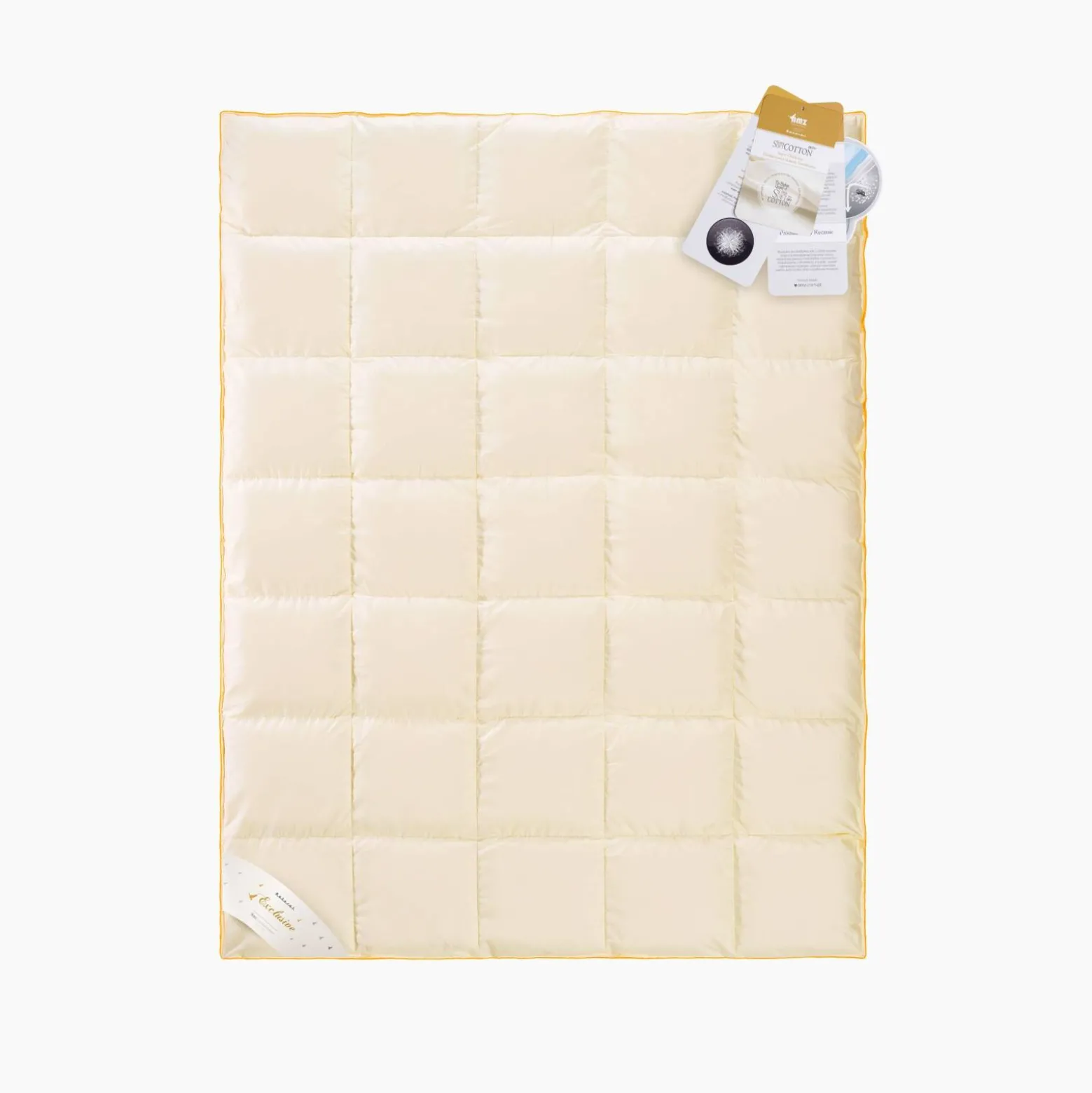 Kołdra 220x240 zimowa naturalna puchowa MATERACOWA PRESTIGE kremowa