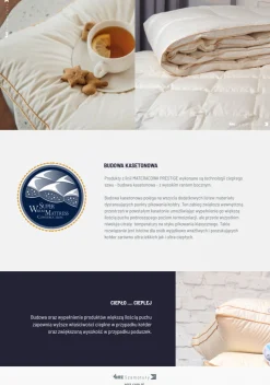 Kołdra 200x220 zimowa naturalna puchowa MATERACOWA PRESTIGE kremowa