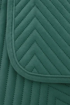 Narzuta dekoracyjna welurowa w jodełkę CHEVRON VELVET 220x240 butelkowa zielona