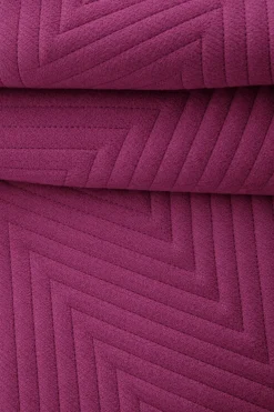 Narzuta dekoracyjna welurowa w jodełkę CHEVRON VELVET 200x220 fuksja