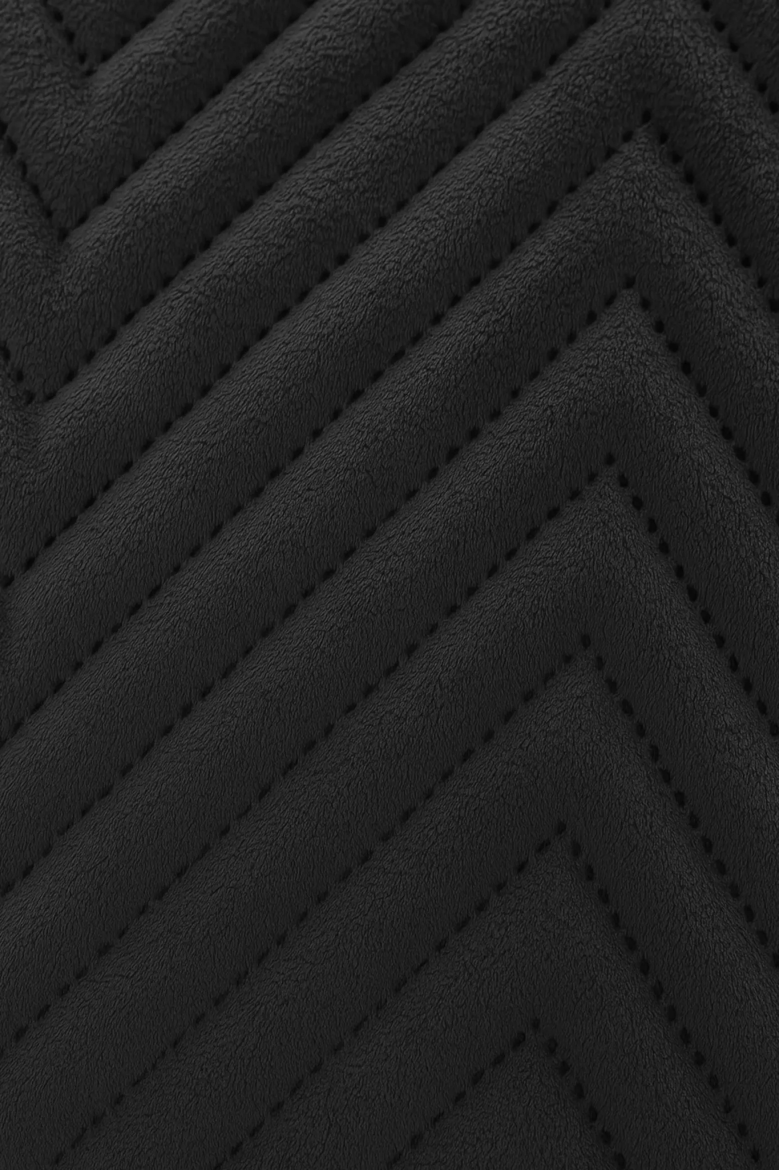 Narzuta welurowa dekoracyjna w jodełkę CHEVRON VELVET 200x220 grafitowa