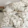 Pościel bawełniana biała w różowe kwiatki 160x200 3 el. Kwiatki B-674 M856