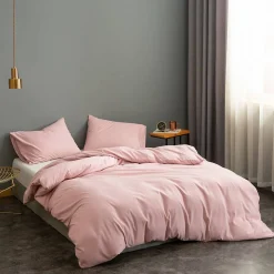 Pościel bawełniana gładka różowa bez wzoru 160x200 3 el. Powder Pink M1659