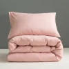 Pościel bawełniana gładka różowa bez wzoru 180x200 3 el. Powder Pink M1659