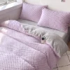 Pościel pluszowa zimowa miś w kropki 3D 160x200 3 el. MINKY lawendowa - jasna szara