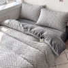 Pościel pluszowa zimowa miś w kropki 3D 200x220 3 el. MINKY jasna szara - ciemna szara