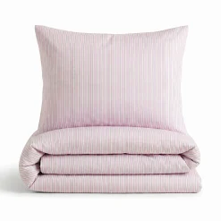 Pościel z mikrofibry różowa w pasy 200x220 3 el. Pink Stripes