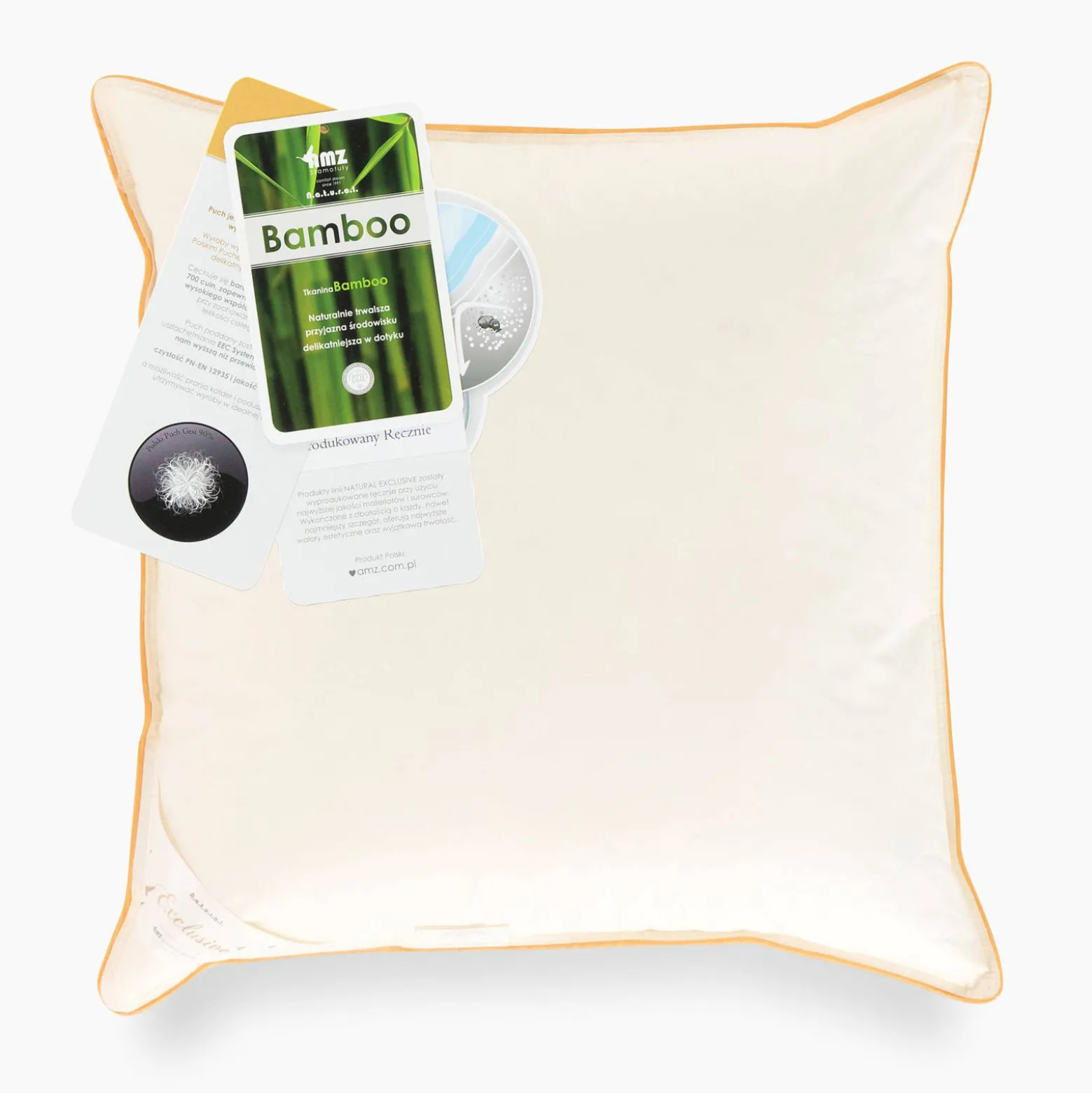Poduszka puchowa bambusowa 40x40 naturalna 100% DREAM