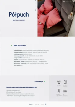 Poduszka puchowa 50x70 naturalna PÓŁPUCH