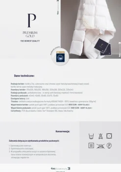 Poduszka 40x60 naturalna puchowa 100% PREMIUM GOLD