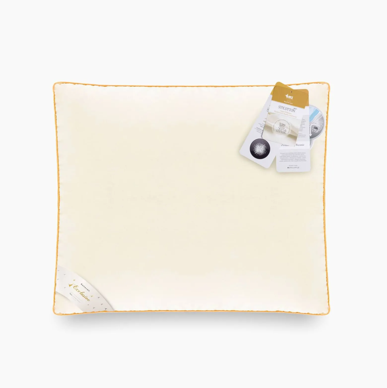 Poduszka 50x60 naturalna puchowa 100% wysoka MATERACOWA PRESTIGE kremowa