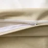 Poszewka na poduszkę dekoracyjna 45x45 w pasy z lamówką beżowa - biała