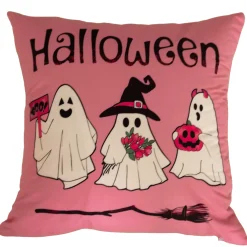 Poszewka na poduszkę Halloween różowa w duszki 40x40 PINK GHOSTS