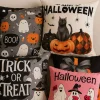 Poszewka na poduszkę Halloween czarna z napisem 40x40 TRICK OR TREAT