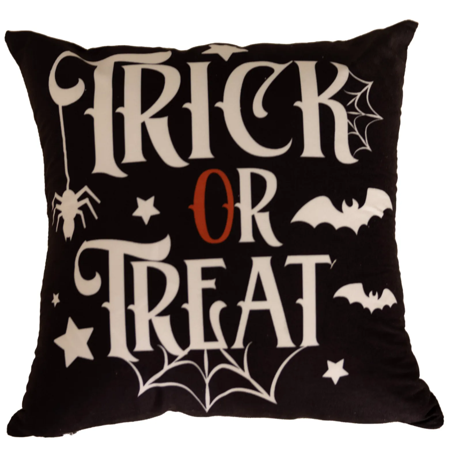 Poszewka na poduszkę Halloween czarna z napisem 40x40 TRICK OR TREAT