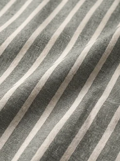 Poszewka na poduszkę jasiek 45x45 bawełniana w pasy z lamówką szara