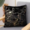 Poszewka na poduszkę włochacz czarno-złota MARBLE 40x40