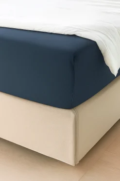 Prześcieradło bez gumki z mikrofibry tradycyjne szaroniebieskie 160x210