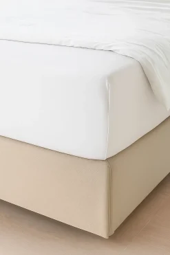 Prześcieradło bez gumki z mikrofibry tradycyjne białe 200x220