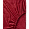 Prześcieradło pluszowe z gumką MIŚ czerwone bordowe 200x220 + 25 cm zakładki