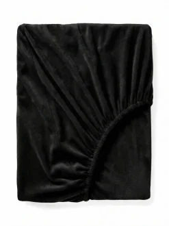 Prześcieradło pluszowe z gumką MIŚ czarne 90x200 + 25 cm zakładki