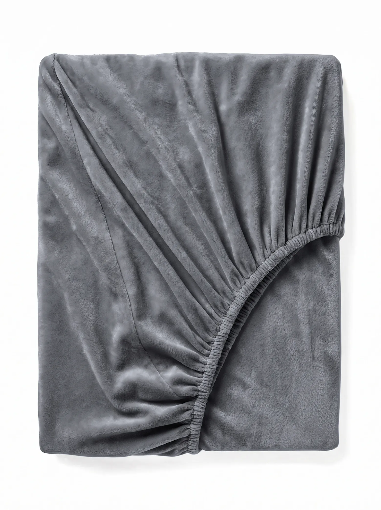 Prześcieradło pluszowe z gumką MIŚ ciemne szare 90x200 + 25 cm zakładki