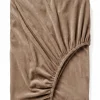 Prześcieradło pluszowe z gumką MIŚ ciemne beżowe 160x200 + 25 cm zakładki