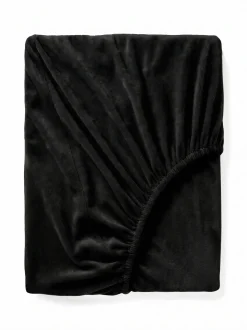 Prześcieradło pluszowe z gumką MIŚ czarne 160x200 + 25 cm zakładki