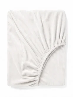 Prześcieradło pluszowe z gumką welur VELVET białe 90x200 + 25 cm zakładki