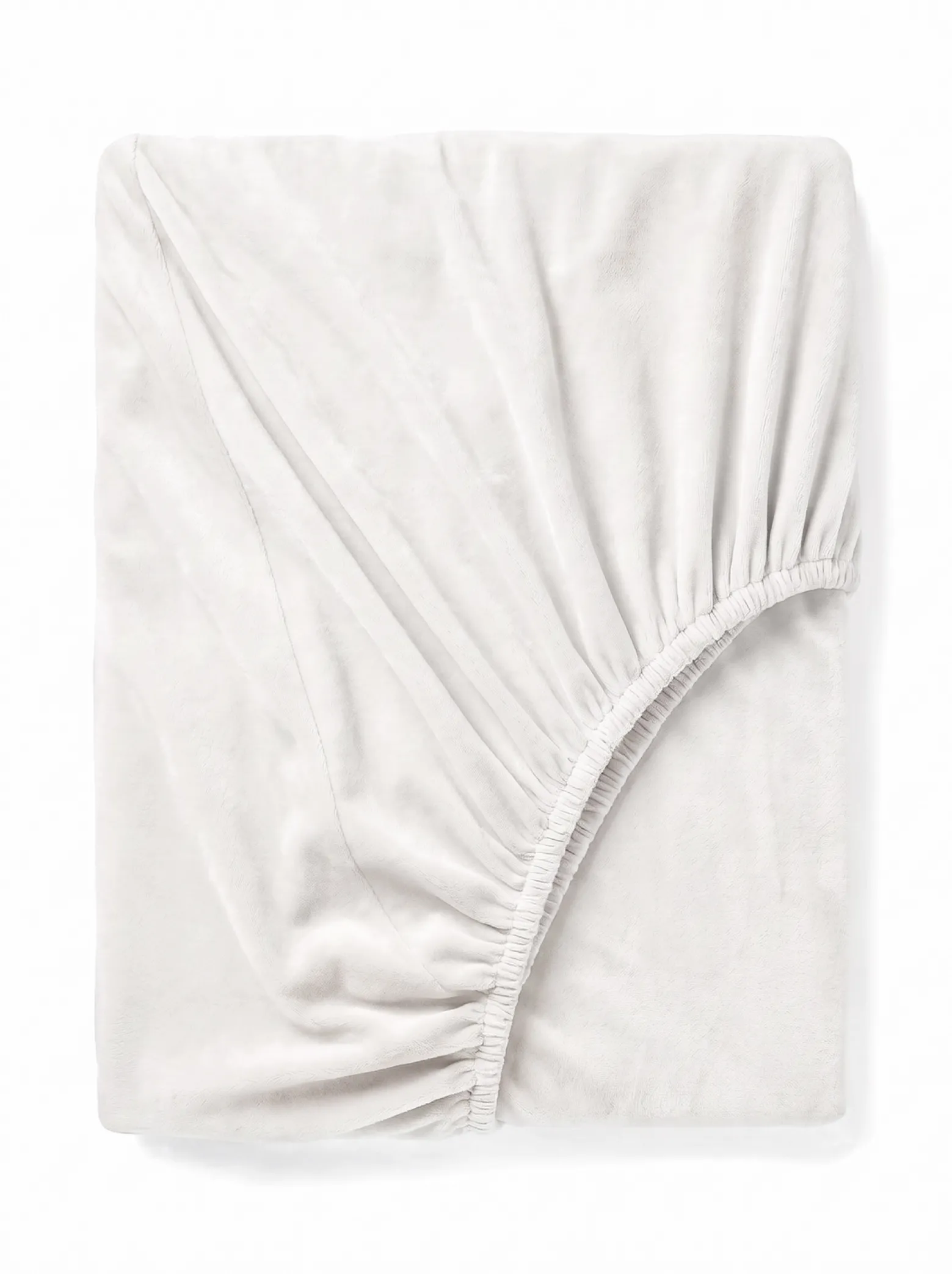 Prześcieradło pluszowe z gumką welur VELVET białe 90x200 + 25 cm zakładki