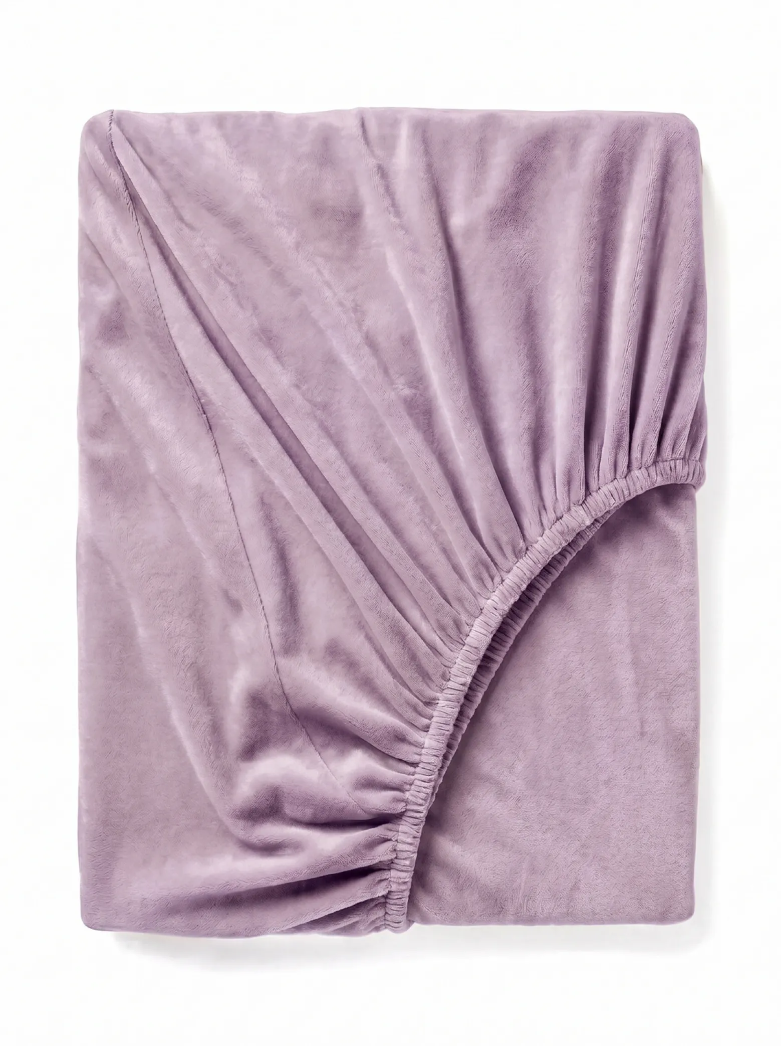 Prześcieradło pluszowe z gumką welur VELVET lawendowe jasne fioletowe 200x220 + 25 cm zakładki