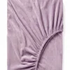 Prześcieradło pluszowe z gumką welur VELVET lawendowe jasne fioletowe 160x200 + 25 cm zakładki