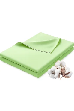 Prześcieradło tradycyjne bawełniane bez gumki 200x220 jasne zielone P-100