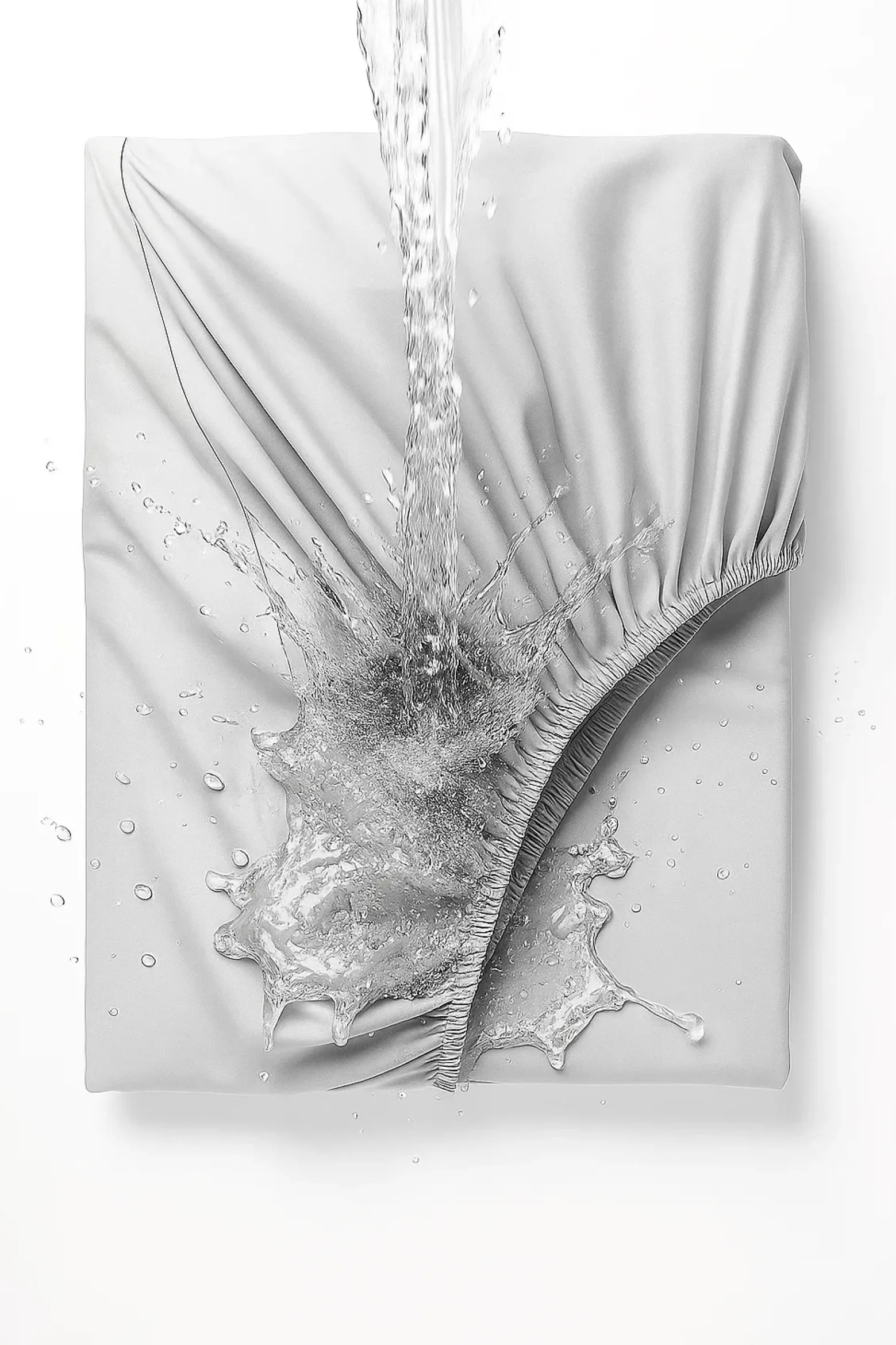 Prześcieradło wodoodporne z gumką jasne szare 140x200