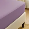 Prześcieradło z gumką z mikrofibry jasne fioletowe lawendowe 180x200