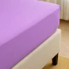 Prześcieradło z gumką z mikrofibry jasne fioletowe 160x200