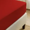 Prześcieradło z gumką z mikrofibry czerwone 120x200