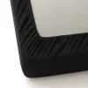 Prześcieradło z gumką z mikrofibry czarne 120x200