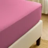 Prześcieradło z gumką z mikrofibry różowe 180x200