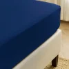 Prześcieradło z gumką z mikrofibry niebieskie 90x200