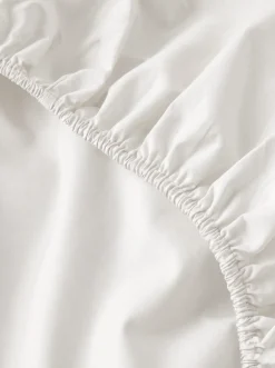 Prześcieradło z gumką z pranej mikrofibry białe off white 160x200 + 26 cm zakładki