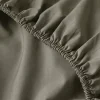Prześcieradło z gumką z pranej mikrofibry khaki 140x200 + 26 cm zakładki