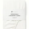 Prześcieradło z gumką z pranej mikrofibry białe off white 120x200 + 26 cm zakładki